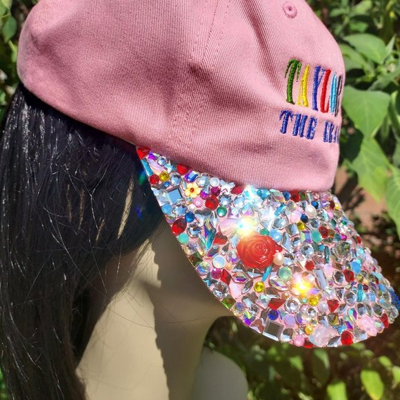 Pink Swarovski Crystal Taylor Swift Bling Hat main image 3